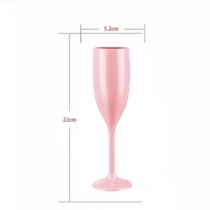 Verres à vin en <span class=keywords><strong>polycarbonate</strong></span> blancs de style américain, incassables, avec logo personnalisé, capacité 200 ml (7 oz), forme élancée, pour flûte - Product Image 3