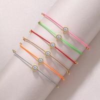 Pulsera de Cuerda con Moissanita Redonda VVS1, Joyería de Lujo para Chicas, Pulsera con Dije de Moissanita en Cuerda Rosa y Roja, Precio al por Mayor