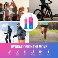 Gourde souple pliable en TPU sans BPA, design dégradé, pour la course à pied, le cyclisme, l'escalade - Poche à eau pour l'hydratation
