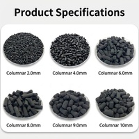 Charbon actif granulaire à base de charbon de bois 4 mm en vrac, pureté 100 %, certifié ISO 9001, valeur d'iode 700-1500, CAS 7440-44-0, traitement