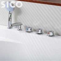 Baignoire de massage à remous rectangulaire moderne autoportante – Baignoire d'angle à jets haut de gamme portable pour salles de bain de villas de luxe