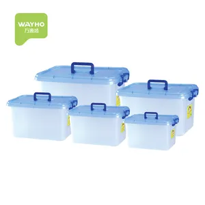 2.5L-25L Offre Spéciale usage Domestique et de bureau clair boîte de rangement en plastique empilable et poubelle avec roues et poignée