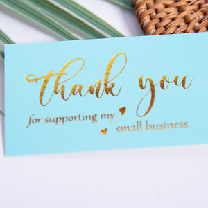 Biglietti di Ringraziamento Personalizzati di Alta Qualità, 350GSM, Stampa Logo in Lamina Dorata su Carta Nera, per Supportare la Mia Piccola Impresa - Product Image 2
