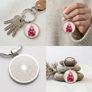Porte-clés rond personnalisable Pokémon mignon, à une face, pour la décoration de sacs et bagages, petits accessoires suspendus - Product Image 4
