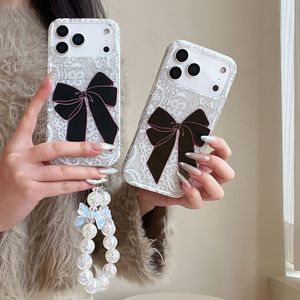 Elegant White Lace Bow Phone Case for <b>iPhone</b> 16 Pro Max, for <b>iPhone</b> 17, Shockproof, Full-Cover IMD for <b>iPhone</b> 14/15 - Product Image 1