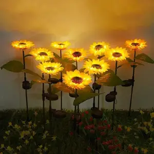Lampu taman lanskap buatan LED luar ruangan tahan air lampu matahari sempurna lampu bunga matahari