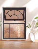 Fabricant de fenêtres en aluminium, fenêtre à auvent de style français avec grille pour la décoration d'appartements et de maisons