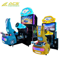 Volant de course ACS Blue Extreme Feeling Raspberry Pi pour machine d'arcade automobile, chaise de jeu pliable en métal avec mouvement japonais
