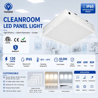 Plafonnier LED carré encastré 40W CE ROHS ETL pour salle blanche, panneau lumineux 60*60 IP65 étanche pour hôpital
