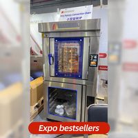 Horno de Convección Rotatorio Comercial de 5 Bandejas con Cámara de Fermentación, Máquina Eléctrica para Hornear Pan con Gabinete de Fermentación