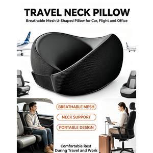 Oreiller de voyage en mousse à mémoire de forme <span class=keywords><strong>Skechers</strong></span> pour homme - Confortable et respirant pour les voyages en avion, en voiture et à la maison - Product Image 2