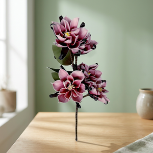 <b>Artificial</b> <b>Flower</b> Factory Handmade Plastic Magnolia <b>Flower</b> Stem Purple Modern Style for Wedding Vase Arrangement Home Office - Product Image 2