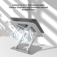 Support d'ordinateur portable en alliage d'aluminium rotatif à 360°, pliable, portable et réglable, pour ordinateurs portables et tablettes de 14 à 17,3 pouces - Vente en gros usine