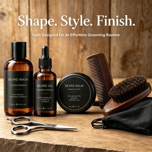 Kit per la Cura della <span class=keywords><strong>Barba</strong></span> con Etichetta Privata per Uomo, <span class=keywords><strong>Set</strong></span> con Olio, Balsamo, Pettine, Spazzola <span class=keywords><strong>e</strong></span> Prodotti per la Cura dei <span class=keywords><strong>Baffi</strong></span> - Product Image 4