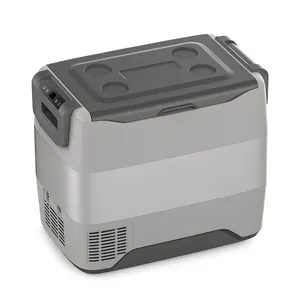 Fmedidor de geladeira portátil 50l para carro, mini refrigerador automotivo, 12v/24v, 220v, compressor de uso duplo, com controle por aplicativo