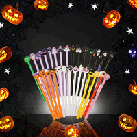 Stylo gel en plastique Halloween 0,5 mm encre noire, design créatif citrouille et fantôme, papeterie fantaisie, cadeau pour enfants, école et bureau