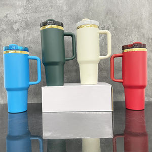 <span class=keywords><strong>Mug</strong></span> vert en acier inoxydable avec revêtement en poudre, miroir, 40 oz, plaqué or en dessous, avec couvercle et paille, entrepôt américain, Noël - Product Image 3