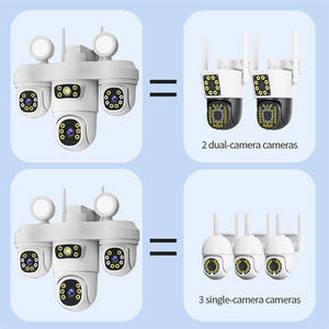Kamera IP Pertanian HIKWIFI Terbaru 20MP Empat Lensa Empat Layar Lampu 4W Deteksi Gerak Manusia Alarm Kamera Wifi Luar Ruangan - Product Image 4