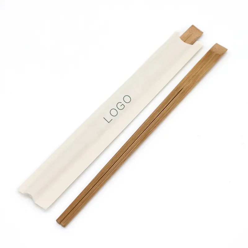 Bacchette di bambù Tensoge lunghe 23Cm con Logo personalizzato cinese sfuso con confezione singola avvolta