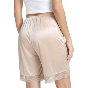 Shorts de satén personalizados para mujer con ribete de encaje, elegantes para usar bajo vestidos, pantalones cortos tipo bloomer, ropa de dormir de verano - Product Image 2