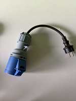 Câble adaptateur prise Schuko vers prise industrielle CEE 16A 32A 230V IP44, convertisseur Schuko mâle EU vers CEE femelle bleu