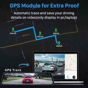 10 pulgadas 4K WiFi GPS Dash CAM pantalla táctil coche espejo cámara <span class=keywords><strong>doble</strong></span> Camara espejo coche DVR <span class=keywords><strong>doble</strong></span> lente delantera y trasera 4K <span class=keywords><strong>dashcam</strong></span> - Product Image 6