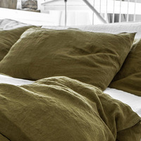 100% lin français décor à la maison luxe enveloppe taies d'oreiller couleur unie lit taie d'oreiller lin taie d'oreiller couverture