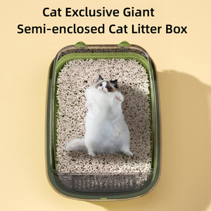 Venta al por mayor de fábrica de fabricación de productos sanitarios para gatos de plástico de gran espacio <span class=keywords><strong>caja</strong></span> de inodoro para gatos <span class=keywords><strong>caja</strong></span> de arena para gatos con cuchara para arena - Product Image 3