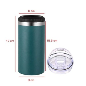 Factory Direct Supply 16oz Stainless Steel Can Cooler Inner 304 Outer 201 Seamless Drawn Liner With <b>2</b> Optional Lids Bulk Stock - Product Image 2