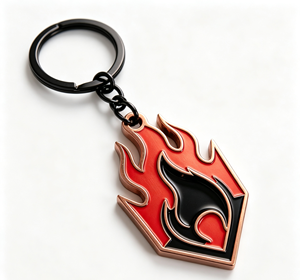 <b>Anime</b> Flame Metal Key Chain Alloy Pendant Enamel Keyring 3D Fire Shape Gift Souvenir - Product Image 3