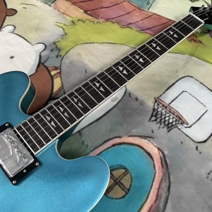 <span class=keywords><strong>Guitare</strong></span> électrique Metal Blue 335, manche en érable torréfié, corps plein, 6 cordes, touche en palissandre - Product Image 2