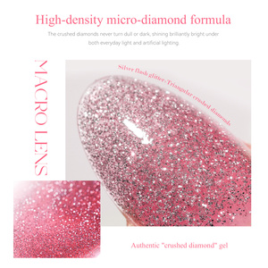 Colección de Esmaltes de Gel Reflectantes Rosa Doble Brillo JTING, Sin HEMA/TPO, 12 Colores, Gel Brillante con Diamantes Disco Super Sparkle - Product Image 3