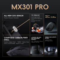 MLOONG MX301PRO Mouse Gaming Nirkabel Ringan Berbahan Serat Karbon PAW3315  1K Polling Rate 16000 DPI Mouse Gaming yang Dapat Diprogram