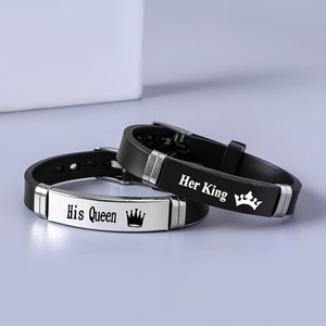 Pulsera de Silicona con Grabado de Corona, Diseño de Rey y Reina, para Parejas, con Logotipo Personalizado, Nueva Moda, Venta al Por Mayor - Product Image 4
