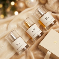 Flacon de parfum de luxe 30 ml en verre transparent, vide, à sertir facilement, avec pulvérisateur et diffuseur à bâtonnets, capuchon transparent, sérigraphie