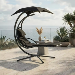 Chaise longue suspendue classique et durable à gravité zéro, moderne, avec support en acier, chaise balançoire en maille respirante pour usage extérieur - Product Image 6