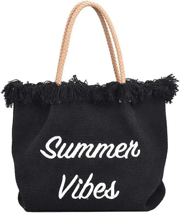 Bolsos de playa grandes para mujer, bolso de playa trenzado tejido, bolso de mano tejido para nadar, gimnasio, compras, bolsa de viaje, paquete de ocio