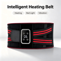 Ceinture de massage lombaire à LED rouge OEM d'usine avec vibration, chauffage et compresse chaude pour soulager les douleurs lombaires et dorsales