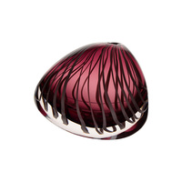 Ensemble d'objets en verre artistique soufflé à la main, sculpture en forme de goutte d'eau dégradée violet-rouge, centre de table, vase à bourgeons pour la décoration de luxe des hôtels