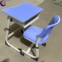 Bureaux et chaises d'école à hauteur réglable au design moderne pour salle de classe, table en métal, chaise d'élève, mobilier scolaire
