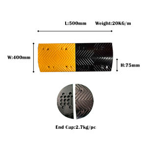 Ralentisseur en caoutchouc à compression haute visibilité 500x400x70mm à déploiement rapide pour zones industrielles et voies d'urgence - Product Image 2
