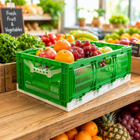 Boîte de rangement en plastique pour fruits et légumes, en PP, empilable, pliable, emboîtable, recyclable