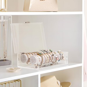 Acrylic đồ trang sức hiển thị chủ rõ ràng Acrylic lưu trữ hộp đứng trang điểm tổ chức mỹ phẩm Showcase Son môi chủ - Product Image 6