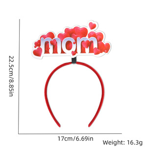 Fascia per capelli rotonda con ghirlanda per la festa della <span class=keywords><strong>mamma</strong></span>, accessori per capelli I Love Mom - Product Image 6