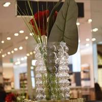 Vase en verre, pilier, ballon, décoratif pour la décoration de la maison, vase à fleurs noir de luxe, dôme à bulles, vase à fleurs de table