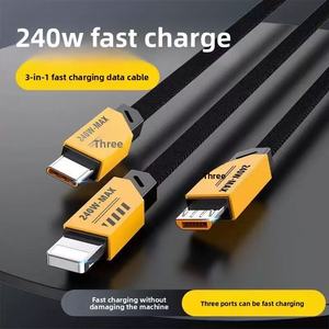 Hợp kim kẽm 120W USB ba-trong-một sạc cáp siêu nhanh một-ba điện thoại di động phòng khách <span class=keywords><strong>Android</strong></span> Máy in dữ liệu máy tính - Product Image 5