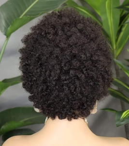 Perruques courtes bouclées en <span class=keywords><strong>cheveux</strong></span> humains, vente en gros, avec closure 13x4, lace frontal pré-épilé, ligne de <span class=keywords><strong>cheveux</strong></span> 4C, couleur naturelle, pour femmes - Product Image 3