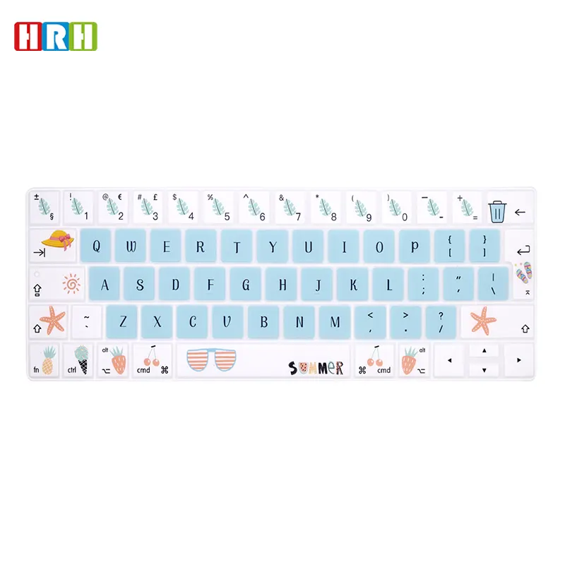 Teclado de silicone personalizado, capa protetora de silicone com design criativo para teclado de laptop, para macbook pro 15, barra de toque