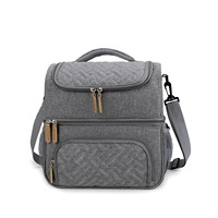 Sac à lunch isotherme double couche avec compartiments séparés pour articles chauds et froids, grande capacité, maintien de la température constante