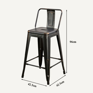 Kursi bar industri Retro, dapat ditumpuk Restoran tinggi Modern penghitung logam kursi Bar tinggi - Product Image 6